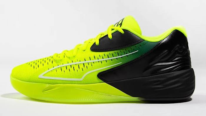 Yellow and black shoe.